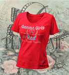 Gamma Girls go Red - V Neck T Shirt